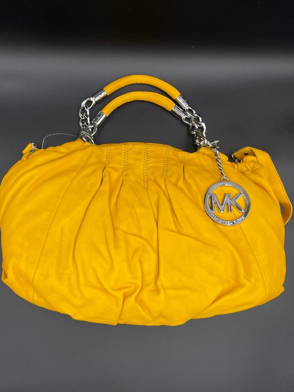 NWT Michael Kors Erin Large Leather Shoulder Tote Bag Sun Yellow $398